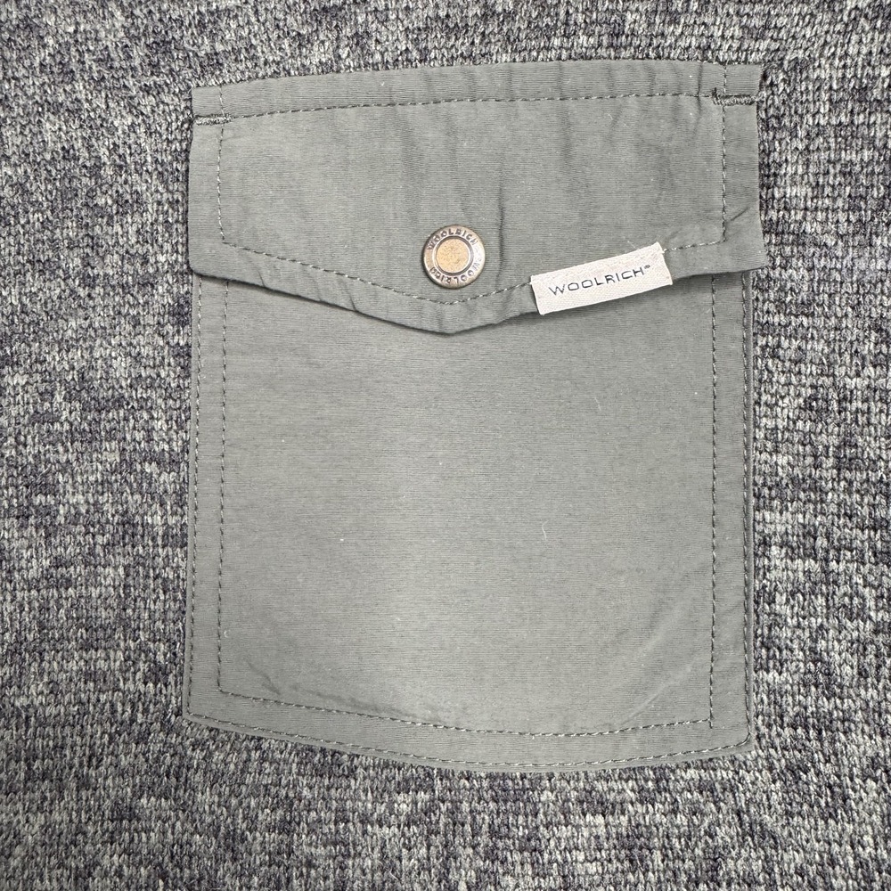 Woolrich Mens 1/4 Snap Pullover Sweater Size XL Army/Olive Chest Pocket EUC - Picture 8 of 10